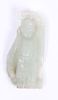 CHINE, début XXe siècle Sujet pendentif en jade céladon, rep… - Photo 1