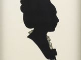 an image of a silhouette of a woman in profile