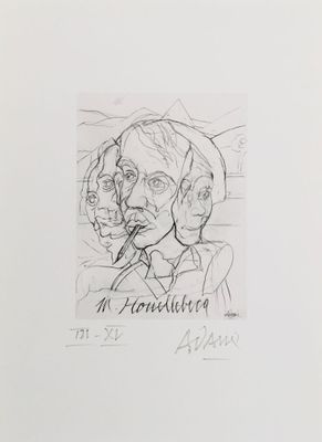 VALERIO ADAMI (né en 1935) "Michel Houellebecq"