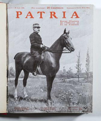 un vieux livre avec l'image d'un homme sur un cheval