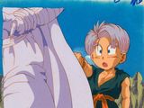 cellule d'animation représentant un jeune Gohan tenant une feuille de papier