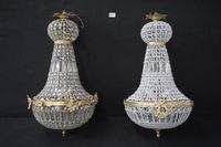 2 lustres en bronze - H : 75 cm