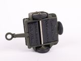a close up of a toy camera on a white surface