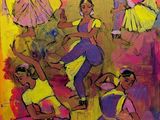 an image of a painting of a group of women dancing