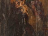 un tableau représentant un homme tenant un enfant dans ses bras