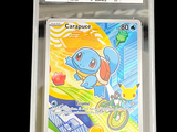a pokemon trading card in a clear plastic holder