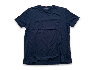 a navy t - shirt on a white background