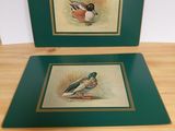 pair of framed watercolors of mallards and mallard ducks