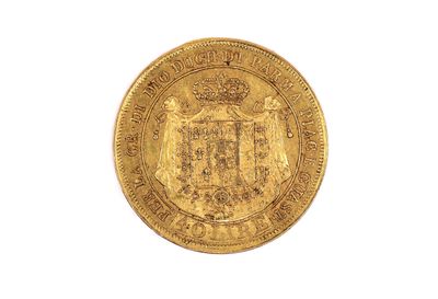 an image of a gold coin with a coat of arms on it