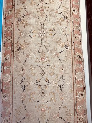 Tapis Iran Tabriz laine et soie couleur blanc 334 x 0/81