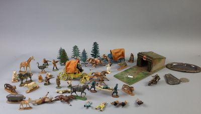 QUIRALU : Lot divers avec diligence du Far West - charrette … - Photo 1