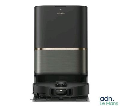 a close up of a black air purifier on a white background