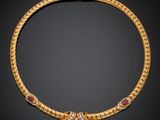 un collier en rubis et diamants, signé Cartier
