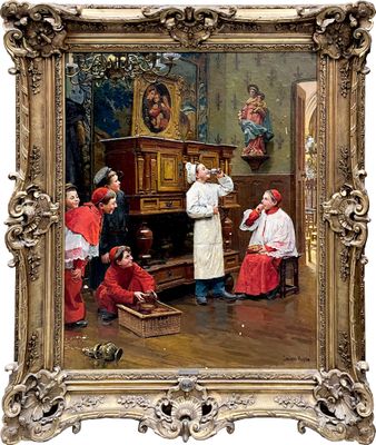 une image d'un tableau représentant un groupe de personnes dans une pièce
