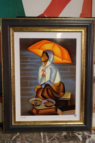 Louis TOFFOLI (1907-1999). « Sous le parasol ». Lithographie just...