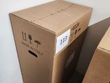 two boxes sitting next to each other on the floor