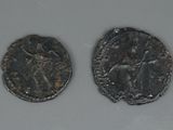 an old coin with a picture of a man on it and another coin with a picture of a man on it