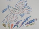un dessin représentant un oiseau en plein vol