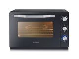 an image of a black toaster oven on a white background