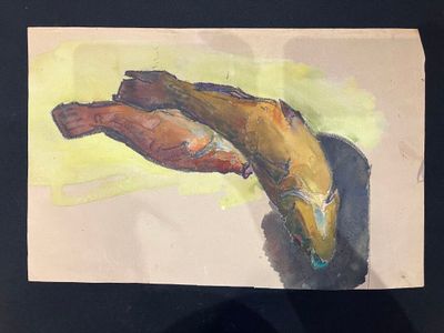 a picture of a painting of a banana on a piece of paper