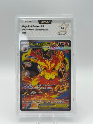 a close up of a pokemon card in a plastic holder