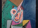 un tableau représentant un homme tenant un couteau à la main