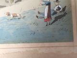 a picture of a painting of a woman and a dog