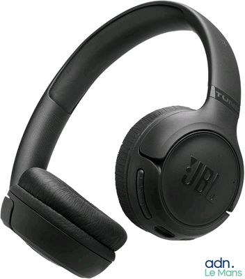 a pair of black headphones sitting on top of each other
