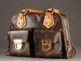 a brown bag with a brown handle and a brown bag with a brown handle