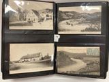 three old black and white photos of a farm and a house
