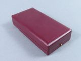 a red box that is sitting on a table