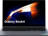 a close up of a laptop with the galaxy book 4 logo on the screen