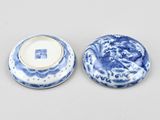pair of chinese blue and white dishes