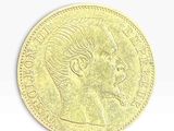 gros plan d'une pièce de monnaie sur une surface blanche avec un fond blanc