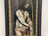 a painting of a man with a sword on a wall