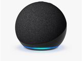 an image of a black google home speaker on a white background