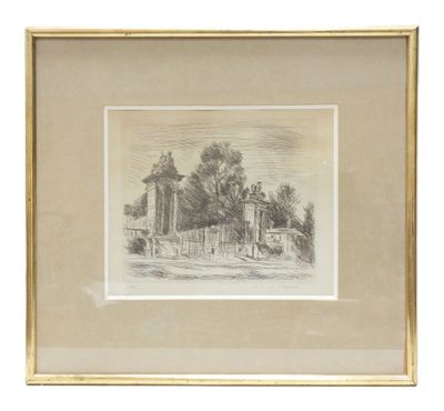 an image of a drawing of a house in a field