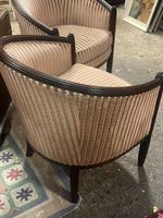 Paire de fauteuils gondoles de style Art déco. (photo 4)