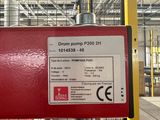 a picture of a red fire hydrant inside of a building