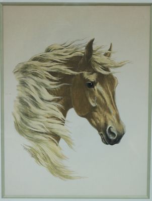 CARTIER Jacques (1907-2001), Tête de pur-sang, aquarelle, sb…