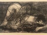 an image of a drawing of a woman laying on the ground