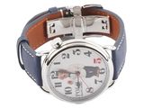disney mickey mouse watch with blue leather band and silver case