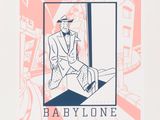 une image représentant le dessin d'un homme en costume et chapeau, assis sur une valise