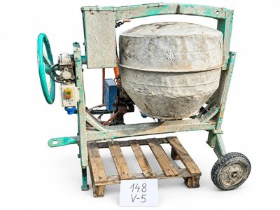 concrete mixer on a pallet with a price tag on it