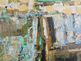 une peinture à l'huile représentant des vêtements suspendus à une corde à linge pour sécher