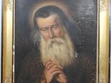 an old painting of a man with a long beard and a white beard