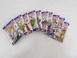 a bunch of anime cards are stacked on top of each other