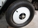 a close up of a tire on a vehicle