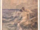 une image représentant un tableau où figure une femme nue dans l'eau