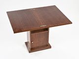 an image of a wooden table with a drawer underneath it